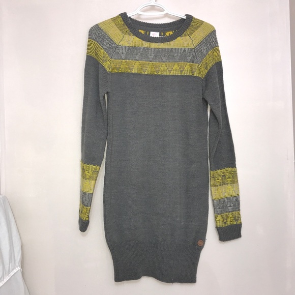Calvin Klein Yellow Stone Grey Wool Sweater Dress - Picture 10 of 11